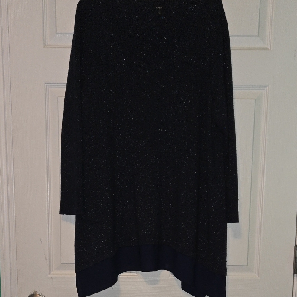 Navy Blue Sparkly Long Sleeve Sweater